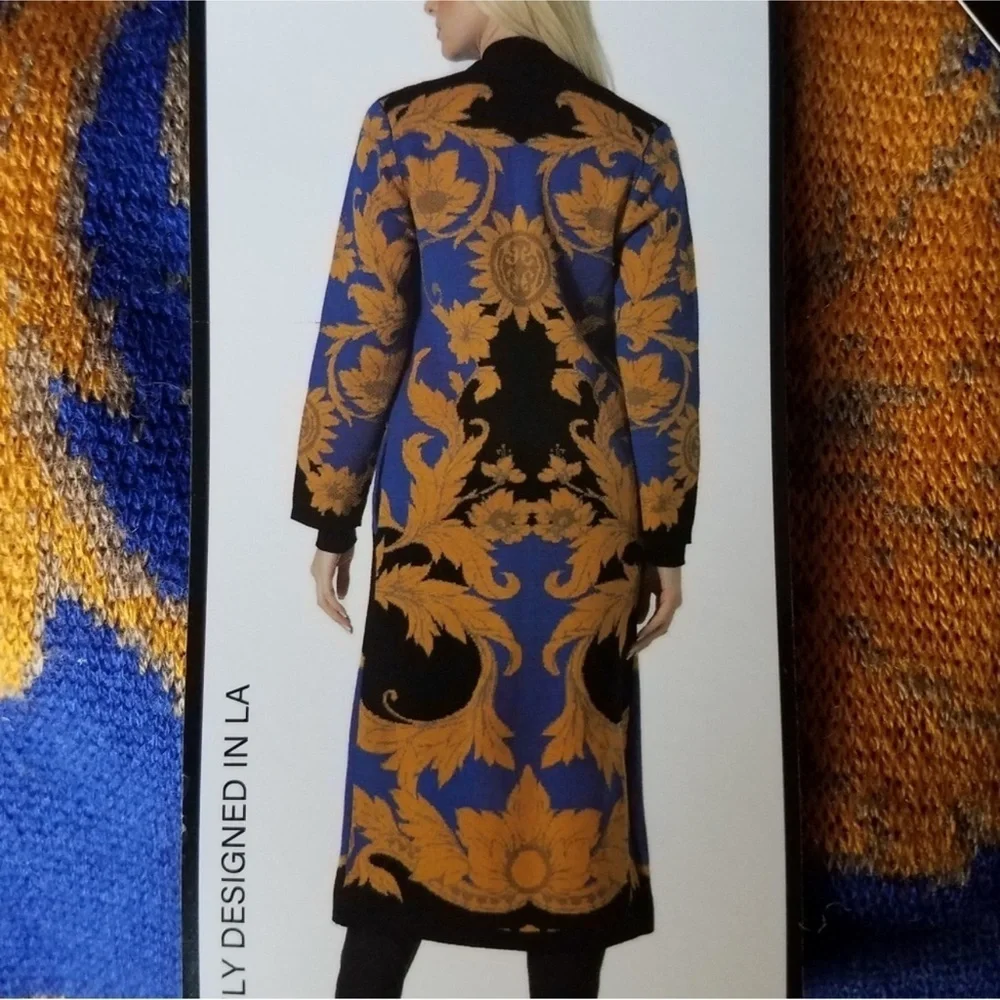 NWT VERTIGO Paris Long Cardigan Sweater Open Front Duster Medium